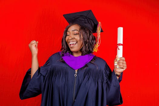 happy student celebrating success