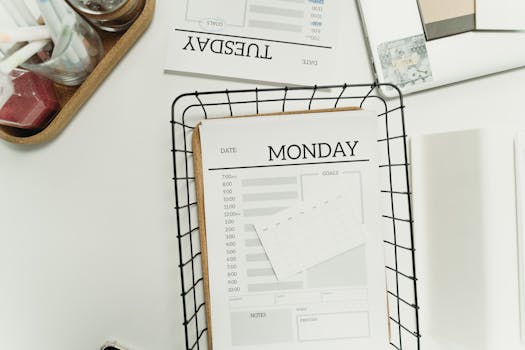 a planner filled with tasks