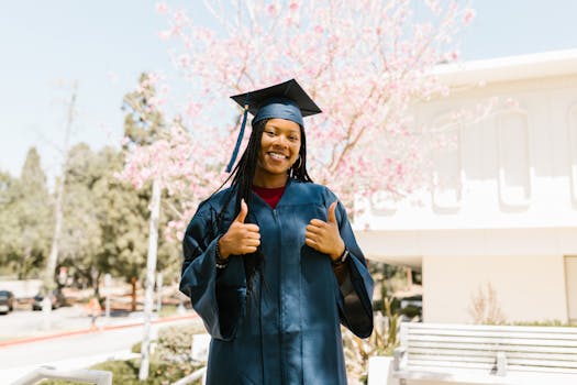 student celebrating small achievements