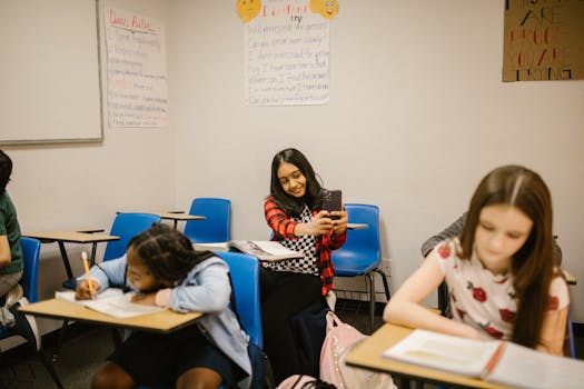 students using technology for learning