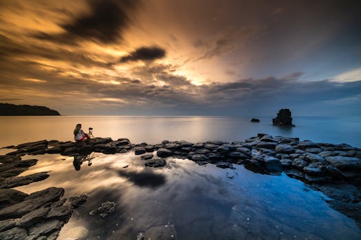 calm beach scene for meditation