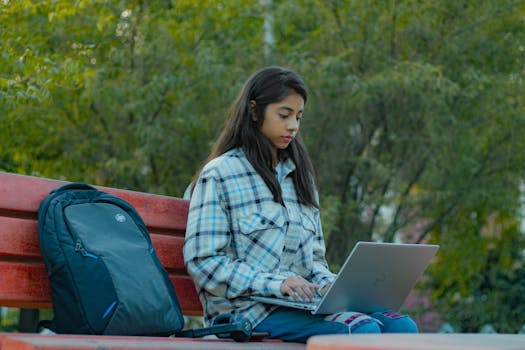 a student taking photos of nature