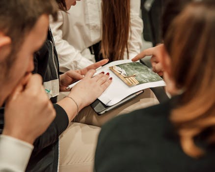 Support group meeting with students discussing