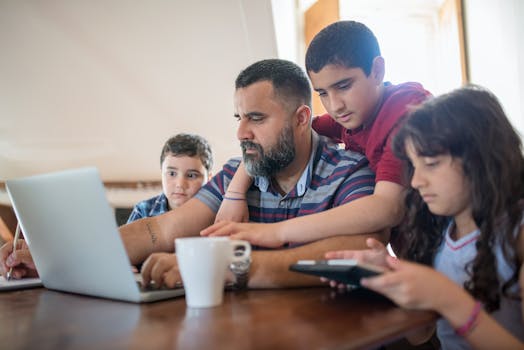 Busy adult learner balancing study and family
