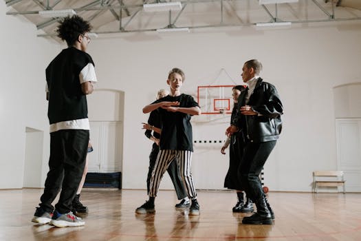 group of students enjoying dance therapy